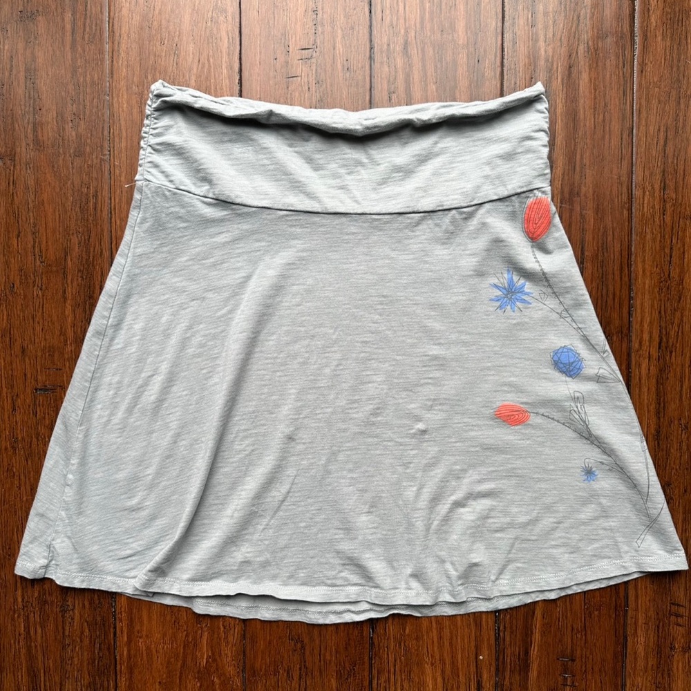 Horny Toad Grey Printed Mini Skirt
